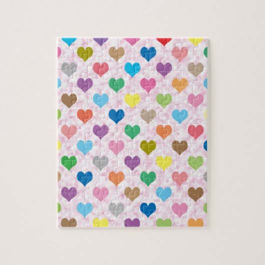 Kleurig hartenpatroon legpuzzel (Verticaal)