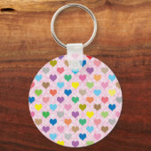 Kleurig hartenpatroon sleutelhanger (Voorkant)