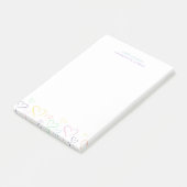 Kleurig Hartje met Kindernaam Notities Post-it® Notes (Schuin)