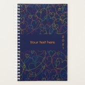 Kleurig hartsatroon - Hearts net Intense Blue Planner (Voorkant)