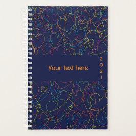 Kleurig hartsatroon - Hearts net Intense Blue Planner