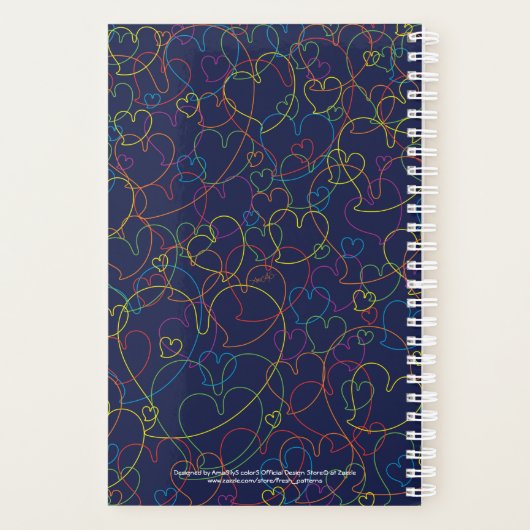 Kleurig hartsatroon - Hearts net Intense Blue Planner (Achterkant)