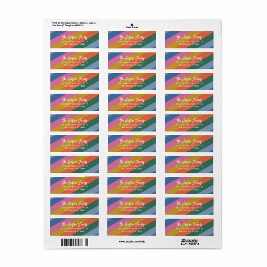 Kleurig, helder, gepersonaliseerd penseelscript me etiket (Full Sheet)