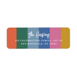 Kleurig, helder, gepersonaliseerd penseelscript me etiket