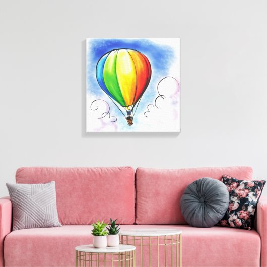 Kleurig heteluchtblaasschildercanvas canvas afdruk (Insitu (Woonkamer))