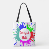 Kleurig Holi-patroon Tote Bag (Achterkant)