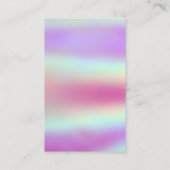 Kleurig holografisch Ketting en oorscherm Visitekaartje (Achterkant)