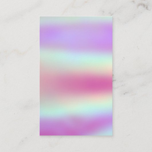 Kleurig holografisch Ketting en oorscherm Visitekaartje (Achterkant)