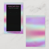 Kleurig holografisch Ketting en oorscherm Visitekaartje (Voorkant / Achterkant)