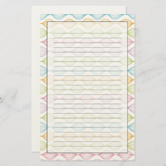 Kleurig horizontaal ogeenpatroon briefpapier (Voorkant / Achterkant)