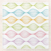 Kleurig horizontaal ogeenpatroon glazen onderzetter (Voorkant)