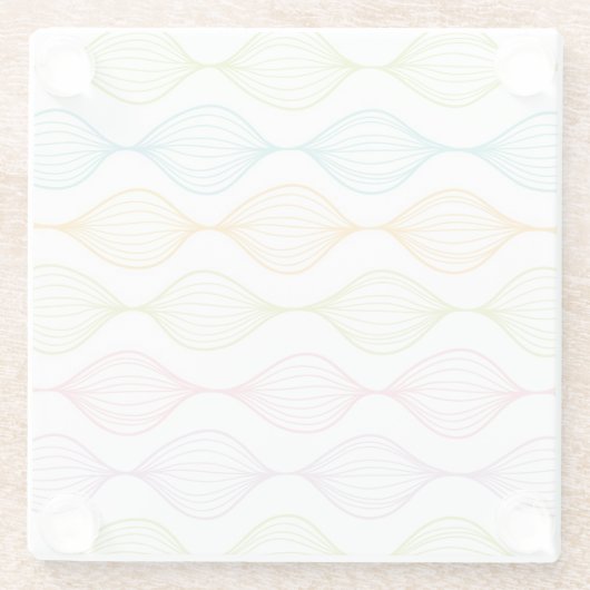 Kleurig horizontaal ogeenpatroon glazen onderzetter (Achterkant)