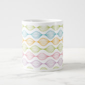 Kleurig horizontaal ogeenpatroon grote koffiekop (Voorkant)