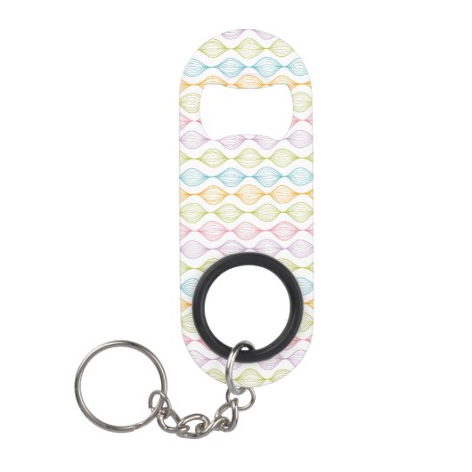 Kleurig horizontaal ogeenpatroon mini flessenopener (Voorkant)