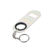 Kleurig horizontaal ogeenpatroon mini flessenopener (Achterkant Gekanteld)