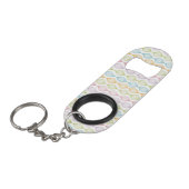 Kleurig horizontaal ogeenpatroon mini flessenopener (Voorkant Gekanteld)