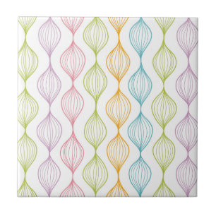 Kleurig horizontaal ogeenpatroon tegeltje