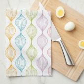 Kleurig horizontaal ogeenpatroon theedoek (Quarter Fold)