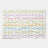Kleurig horizontaal ogeenpatroon theedoek (Horizontaal)