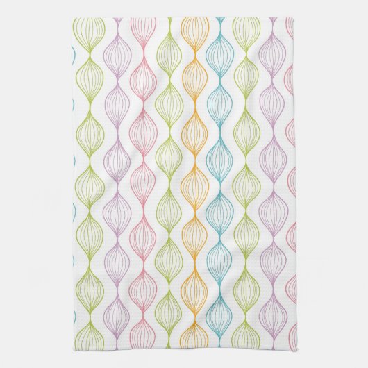 Kleurig horizontaal ogeenpatroon theedoek (Verticaal)