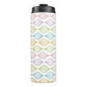 Kleurig horizontaal ogeenpatroon thermosbeker (Voorkant)