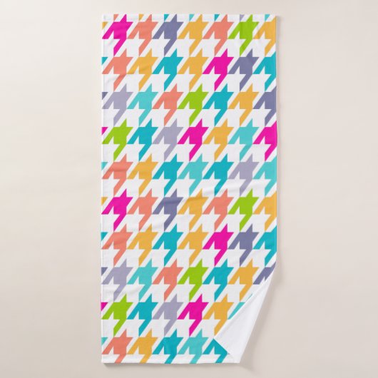 Kleurig houndstooth-patroon bad handdoek (Badhanddoek)