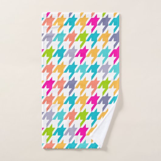 Kleurig houndstooth-patroon bad handdoek (Handdoek)