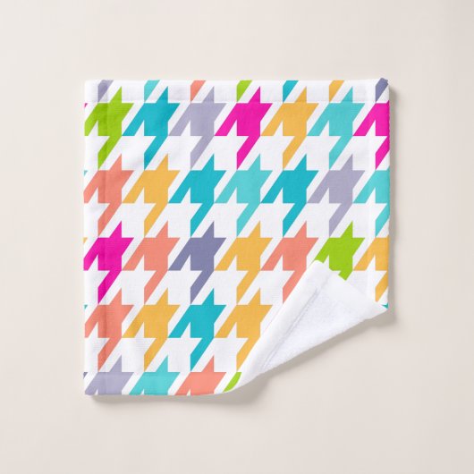Kleurig houndstooth-patroon bad handdoek (Wasdoekje)