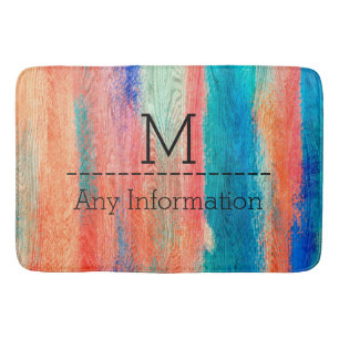 kleurig houtkorrelmonogram badmat