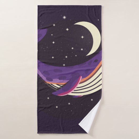 Kleurig illustratieportret van schattige walvis in badhanddoek (Badhanddoek)