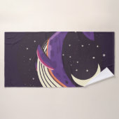 Kleurig illustratieportret van schattige walvis in badhanddoek (Badhanddoek)