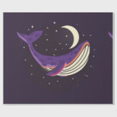 Kleurig illustratieportret van schattige walvis in cadeaupapier (Vlak)