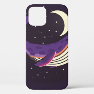 Kleurig illustratieportret van schattige walvis in Case-Mate iPhone case