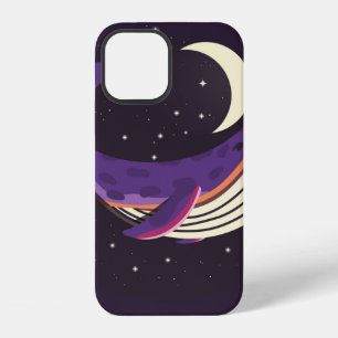 Kleurig illustratieportret van schattige walvis in iPhone 12 hoesje