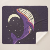 Kleurig illustratieportret van schattige walvis in sherpa deken (Voorkant (horizontaal))