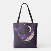 Kleurig illustratieportret van schattige walvis in tote bag (Achterkant)