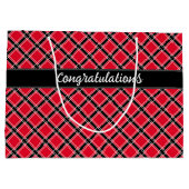 Kleurig ingecheckt patroon in een schuine kooi groot cadeauzakje (Achterkant)