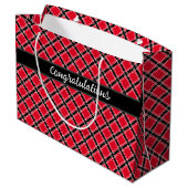 Kleurig ingecheckt patroon in een schuine kooi groot cadeauzakje (Achterkant Gekanteld)