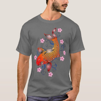 Kleurig Japans Koi Fish Goldfish Pond Design T-shirt