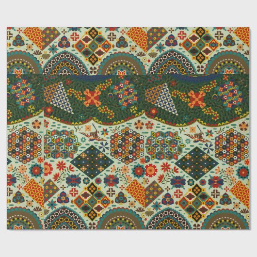 Kleurig Japans patroon Verpakkingspapier Cadeaupapier (Vlak)