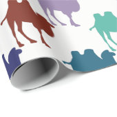 Kleurig kameelpatroon cadeaupapier (Rol Hoek)