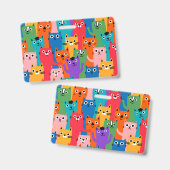 Kleurig kattenpatroon badge (Voor- en achterkant)