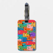 Kleurig kattenpatroon bagagelabel (Achterkant verticaal)