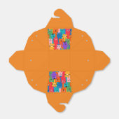 Kleurig kattenpatroon bedankdoosjes (Uitgevouwen)