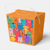 Kleurig kattenpatroon bedankdoosjes (Achterkant)