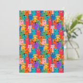 Kleurig kattenpatroon bedankkaart (Staand voorkant)