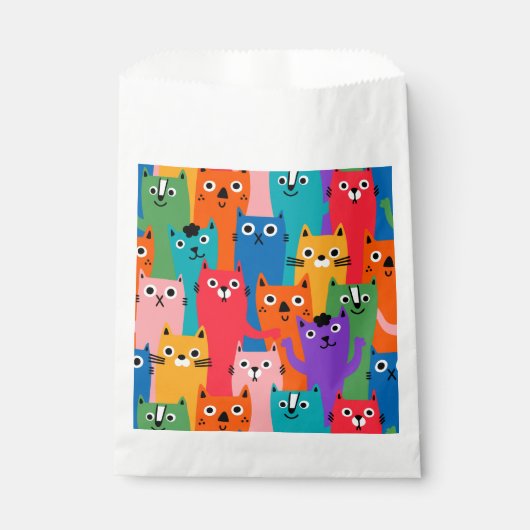 Kleurig kattenpatroon bedankzakje (Voorkant)
