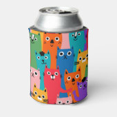 Kleurig kattenpatroon blikjeskoeler (Blikje Achterkant)