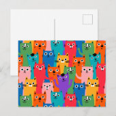 Kleurig kattenpatroon briefkaart (Voorkant / Achterkant)