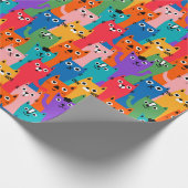 Kleurig kattenpatroon cadeaupapier (Hoek)